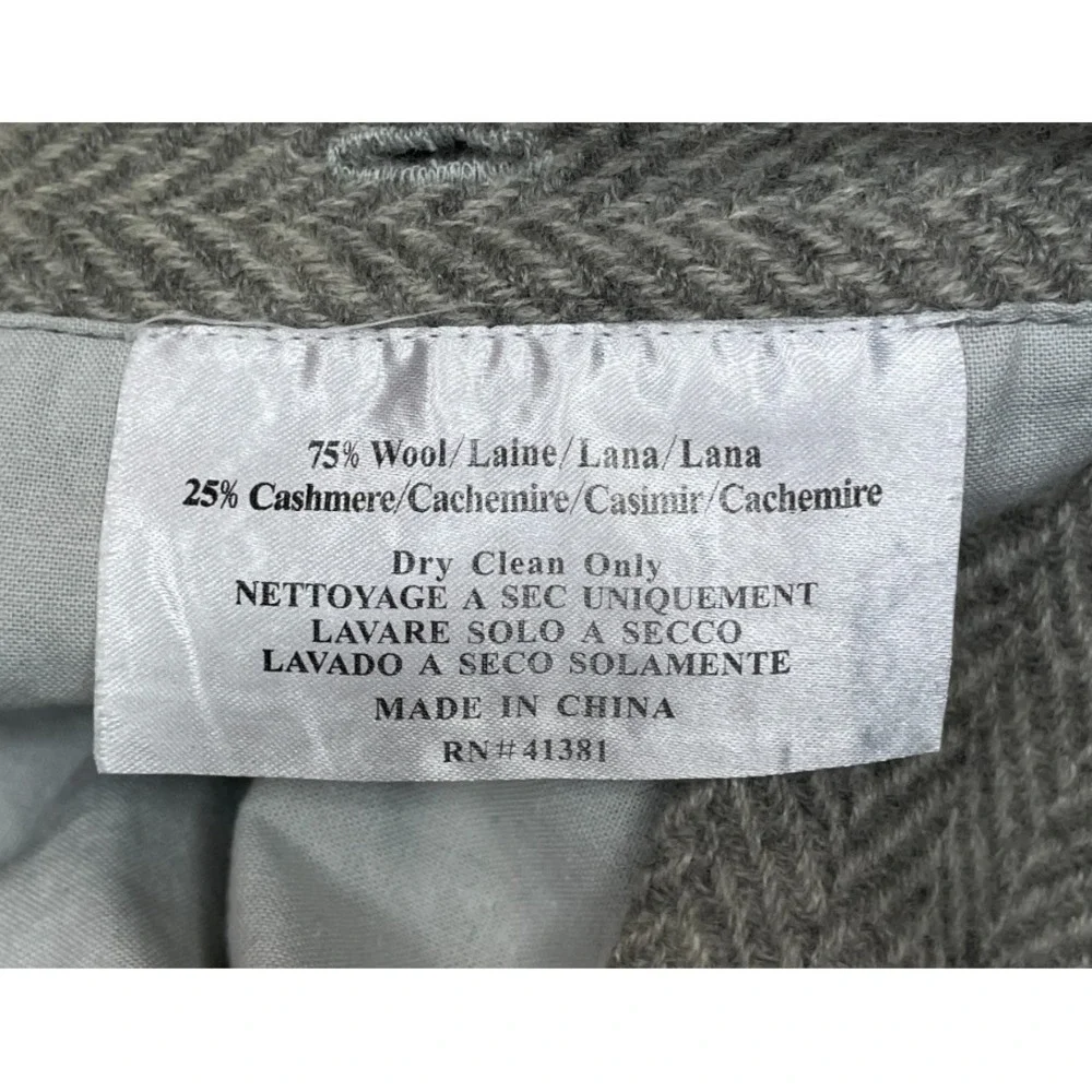 Ralph Lauren Wool Cashmere Herringbone Pillow Cover Gray 20x15